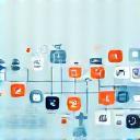 Illustration representing integrating different apps.